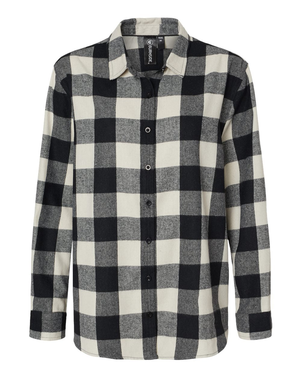 Women's Boyfriend Flannel - Front - B12986244 - Ecru/ Black Buffalo