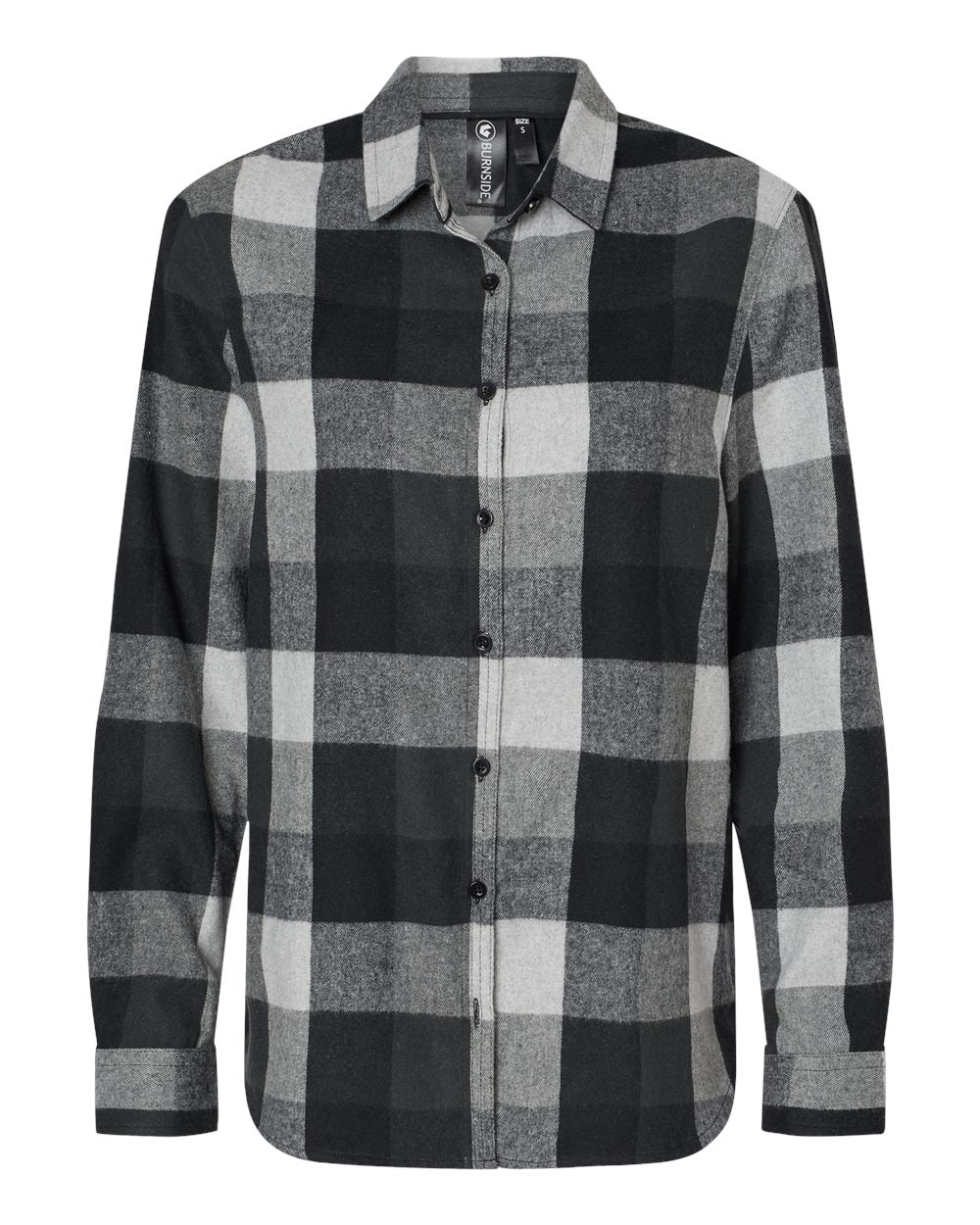 Women's Boyfriend Flannel - Front - B12986584 - Black/ Grey
