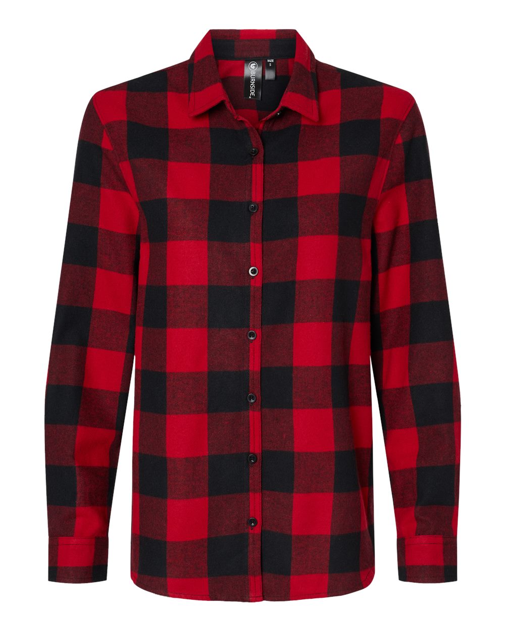 Women's Boyfriend Flannel - Front - B12986723 - Red/ Black Buffalo