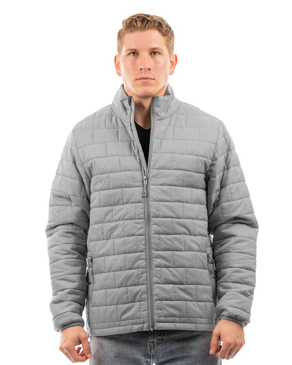 Men's Elemental Puffer Jacket - Front - B01586363 - Steel