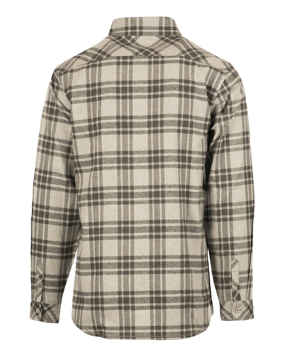 Men's Open Pocket Flannel Shirt - Back - B14786573 - Grey/ Steel