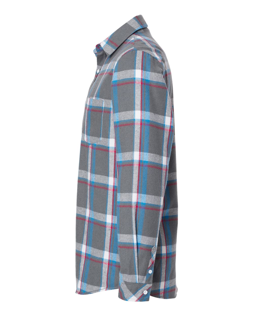 Men's Open Pocket Flannel Shirt - DirectSide - B14786683 - Steel/ White