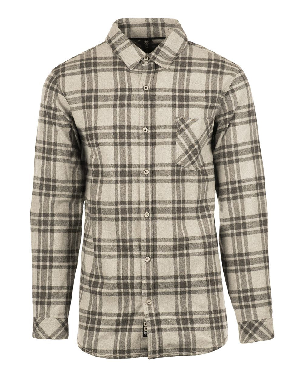 Men's Open Pocket Flannel Shirt - Front - B14786573 - Grey/ Steel