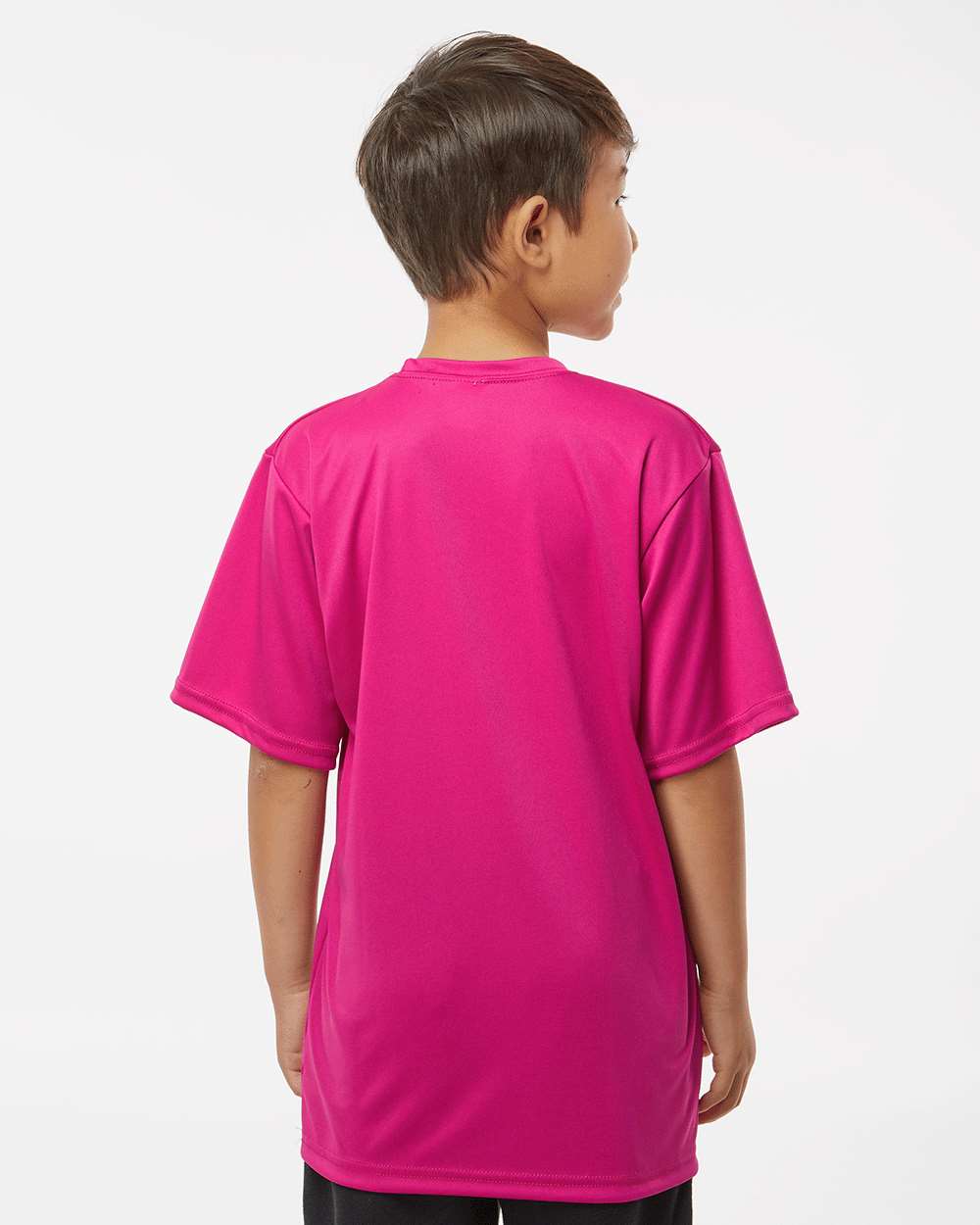 Youth Performance T-Shirt - OnModelBack - B85685312 - Hot Pink