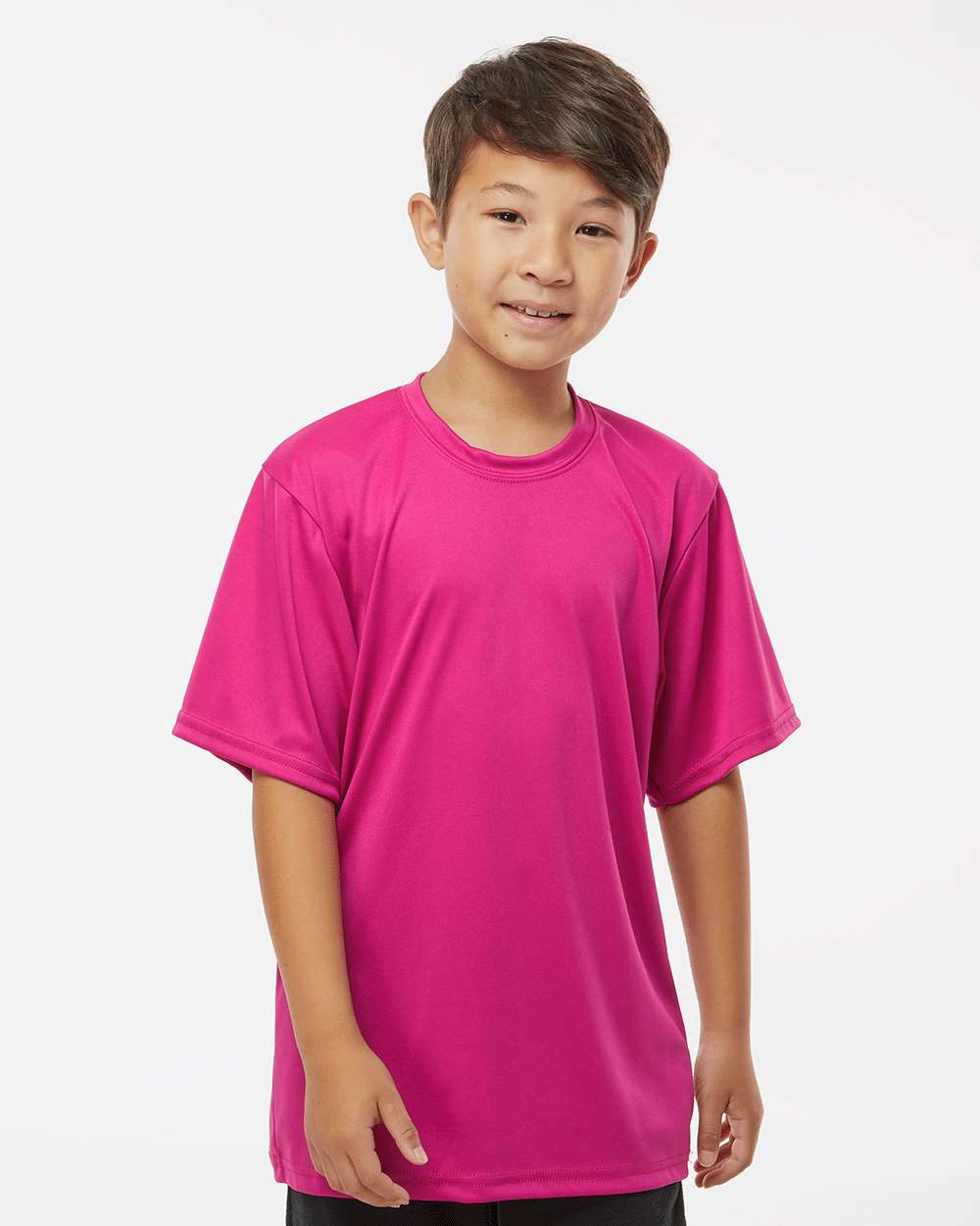 Youth Performance T-Shirt - OnModelFront - B85685312 - Hot Pink