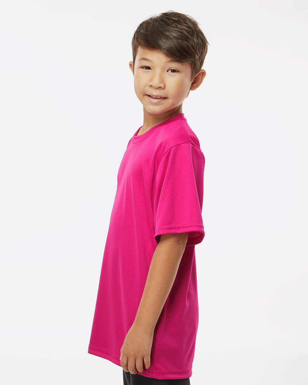 Youth Performance T-Shirt - OnModelSide - B85685312 - Hot Pink