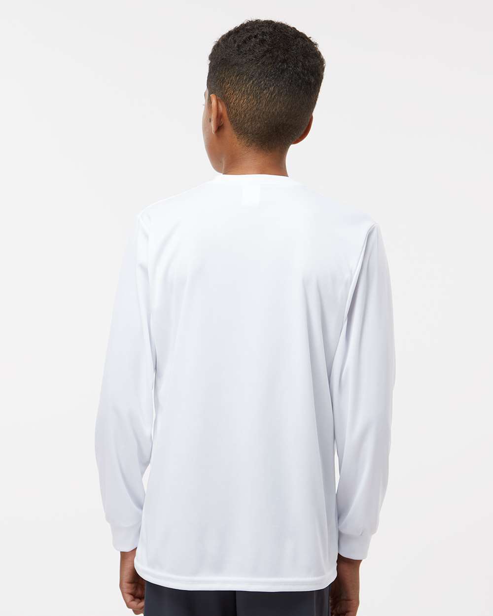 Youth Performance Long Sleeve T-Shirt - OnModelBack - B04785002 - White