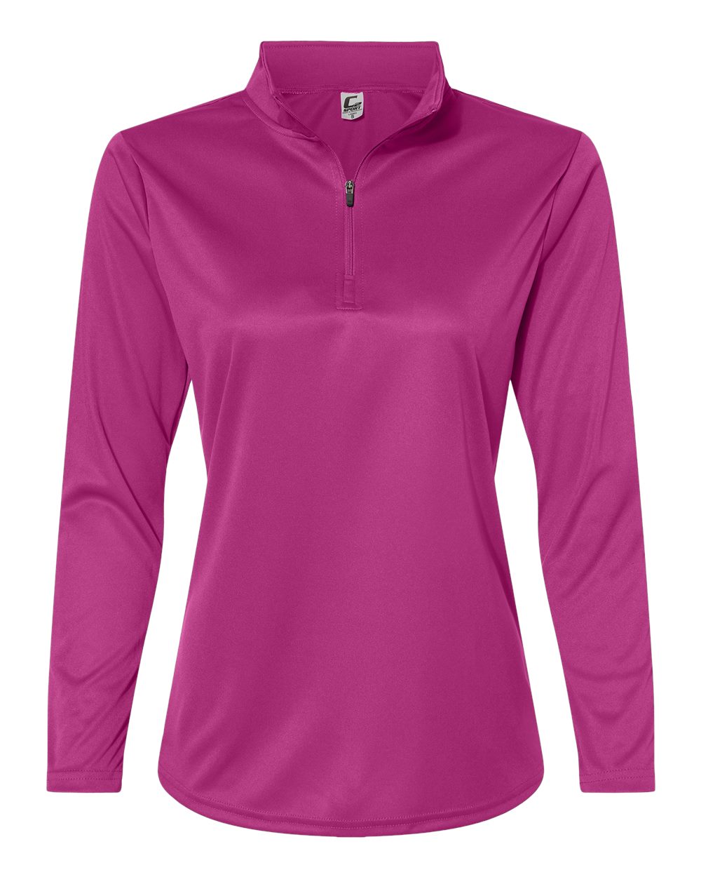 Women's Quarter-Zip Pullover - Front - B58285312 - Hot Pink
