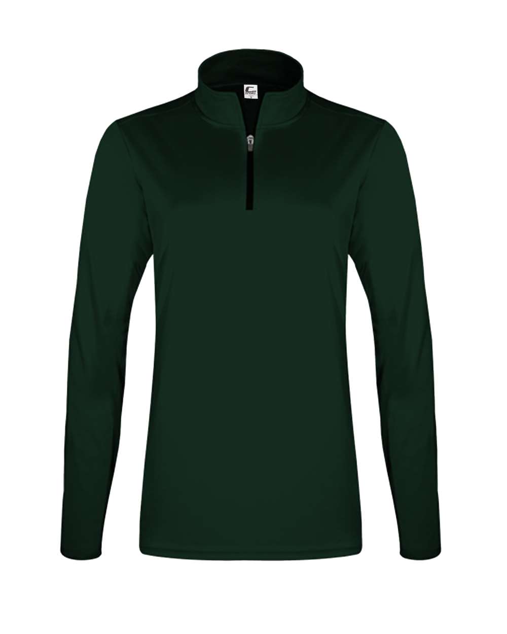Women's Quarter-Zip Pullover - Front - B58285542 - Forest