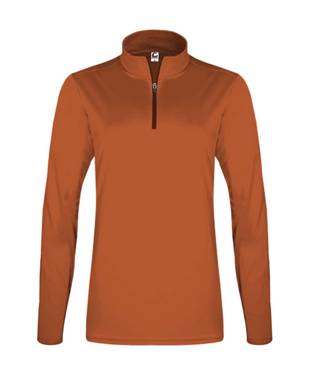 Women's Quarter-Zip Pullover - Front - B58285662 - Burnt Orange