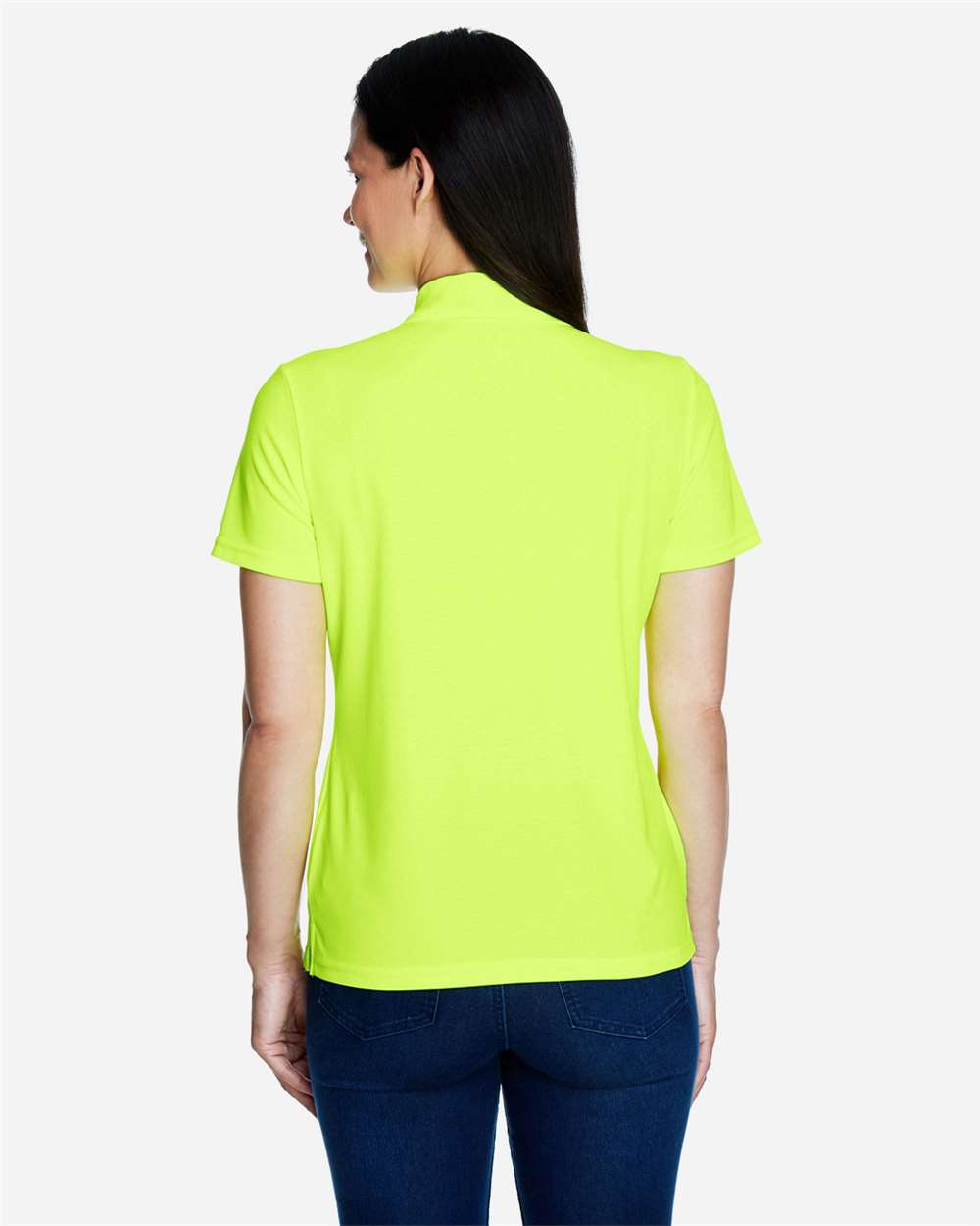 Women's Origin Performance Piqué Polo - OnModelBack - B205A7162 - Safety Yellow