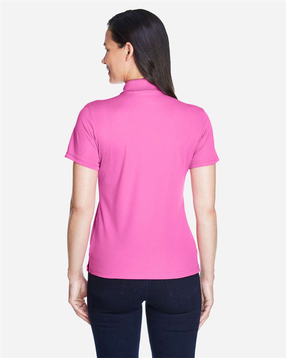 Women's Origin Performance Piqué Polo - OnModelBack - B205A7302 - Charity Pink