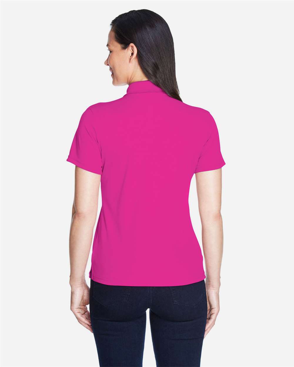 Women's Origin Performance Piqué Polo - OnModelBack - B205A7692 - Bright Magenta