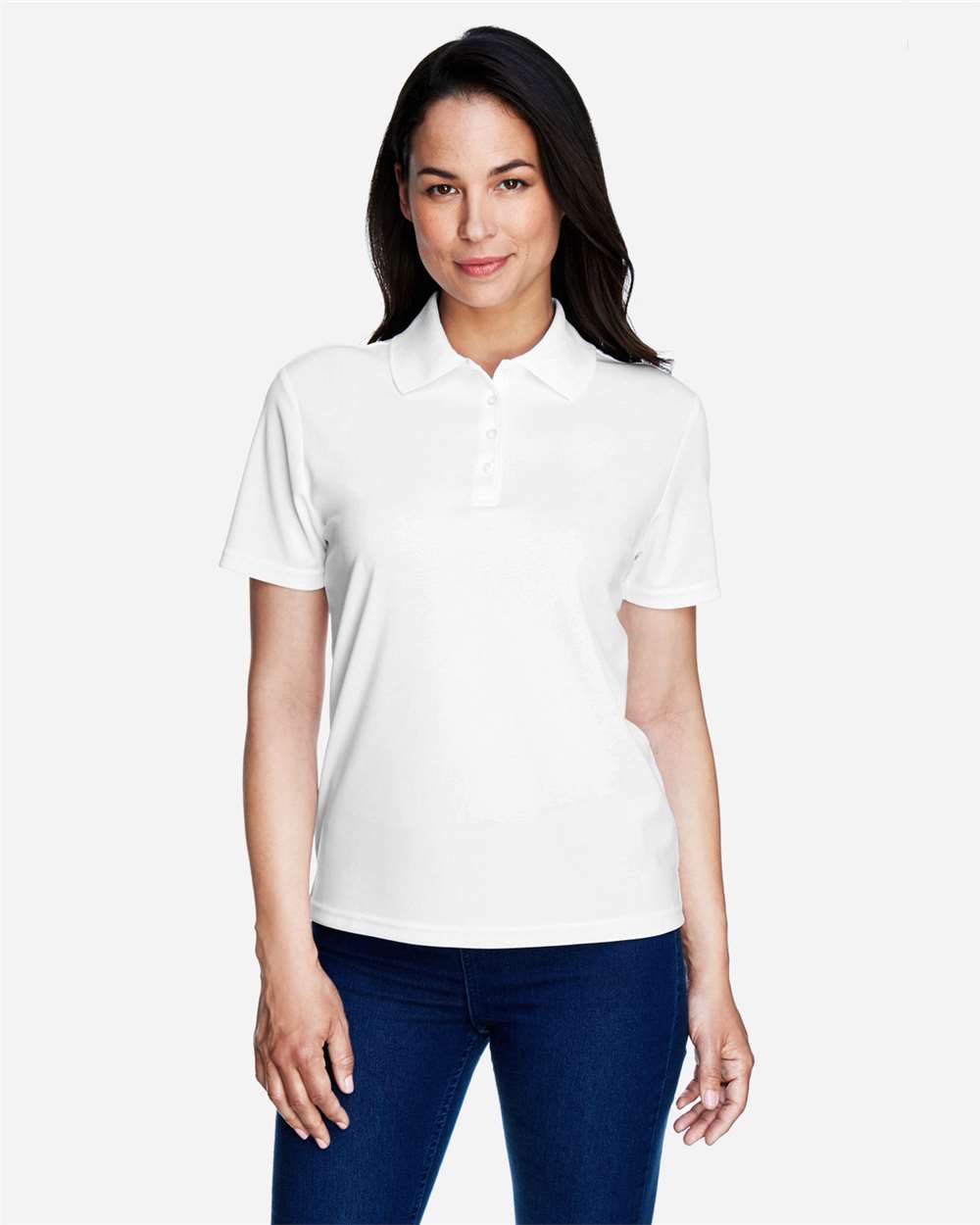 Women's Origin Performance Piqué Polo - OnModelFront - B205A7002 - White