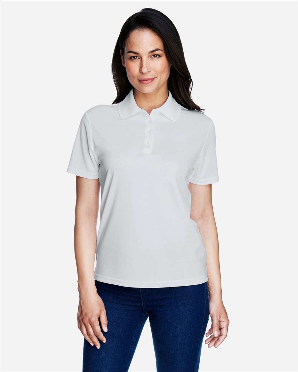 Women's Origin Performance Piqué Polo - OnModelFront - B205A7352 - PLATINUM