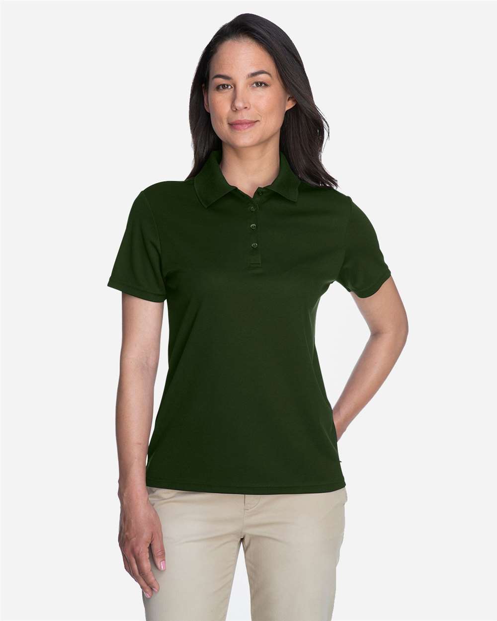 Women's Origin Performance Piqué Polo - OnModelFront - B205A7542 - FOREST