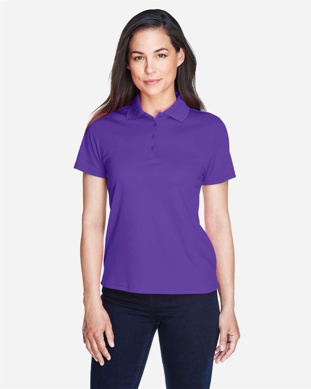 Women's Origin Performance Piqué Polo - OnModelFront - B205A7672 - Campus Purple