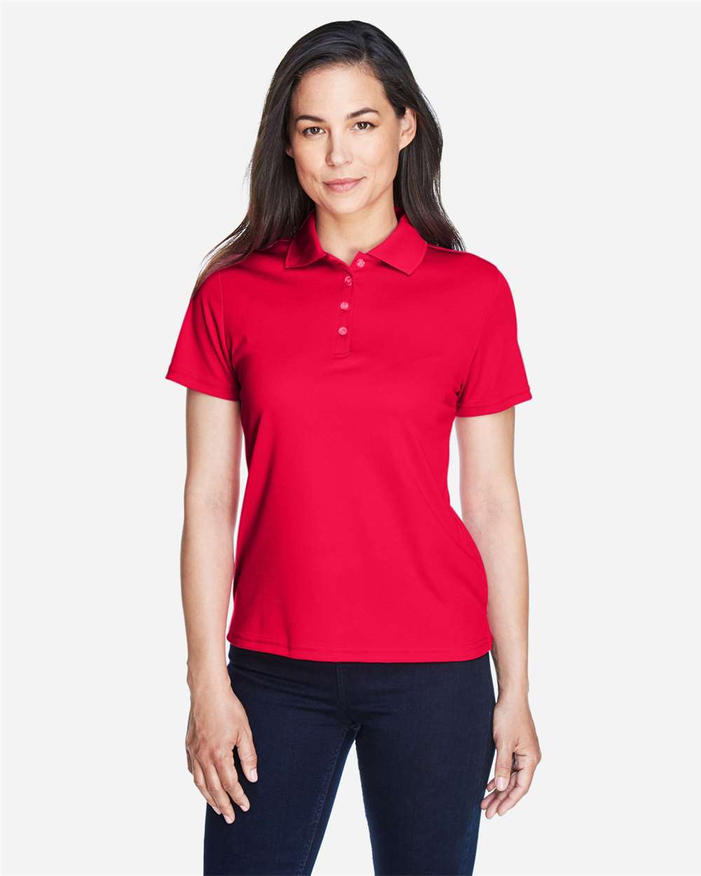 Women's Origin Performance Piqué Polo - OnModelFront - B205A7702 - Classic Red