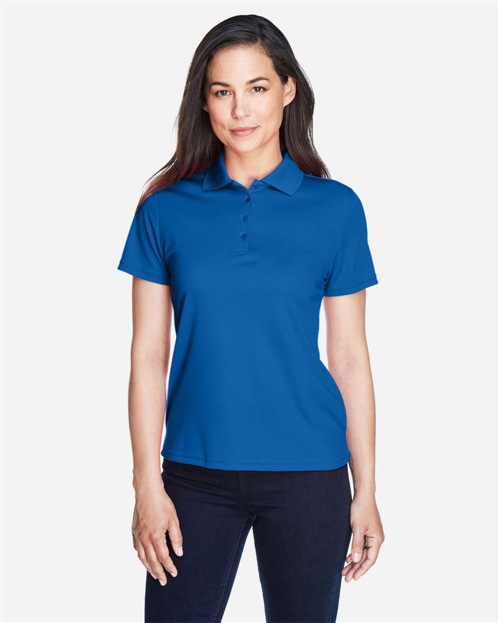 Women's Origin Performance Piqué Polo - OnModelFront - B205A7752 - True Royal