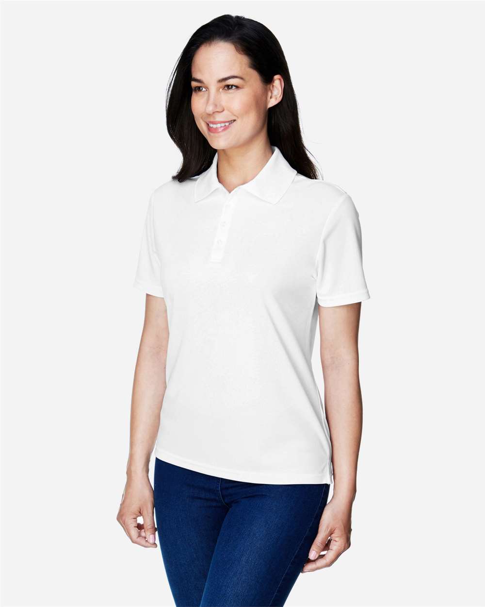 Women's Origin Performance Piqué Polo - OnModelSide - B205A7002 - White