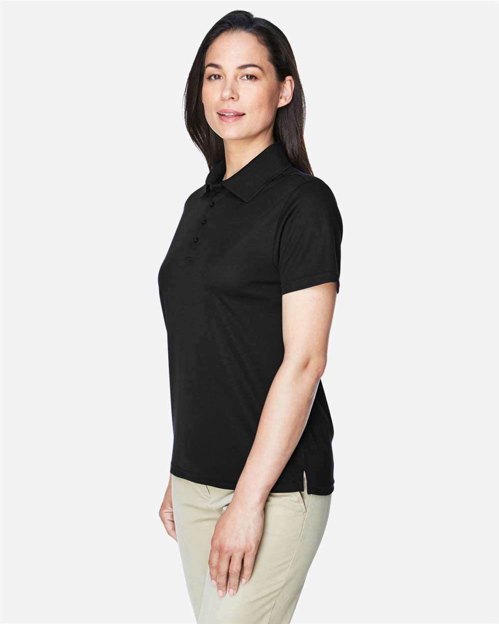 Women's Origin Performance Piqué Polo - OnModelSide - B205A7502 - Black