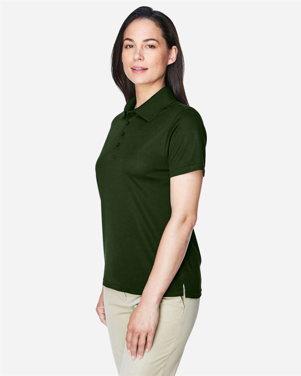 Women's Origin Performance Piqué Polo - OnModelSide - B205A7542 - FOREST
