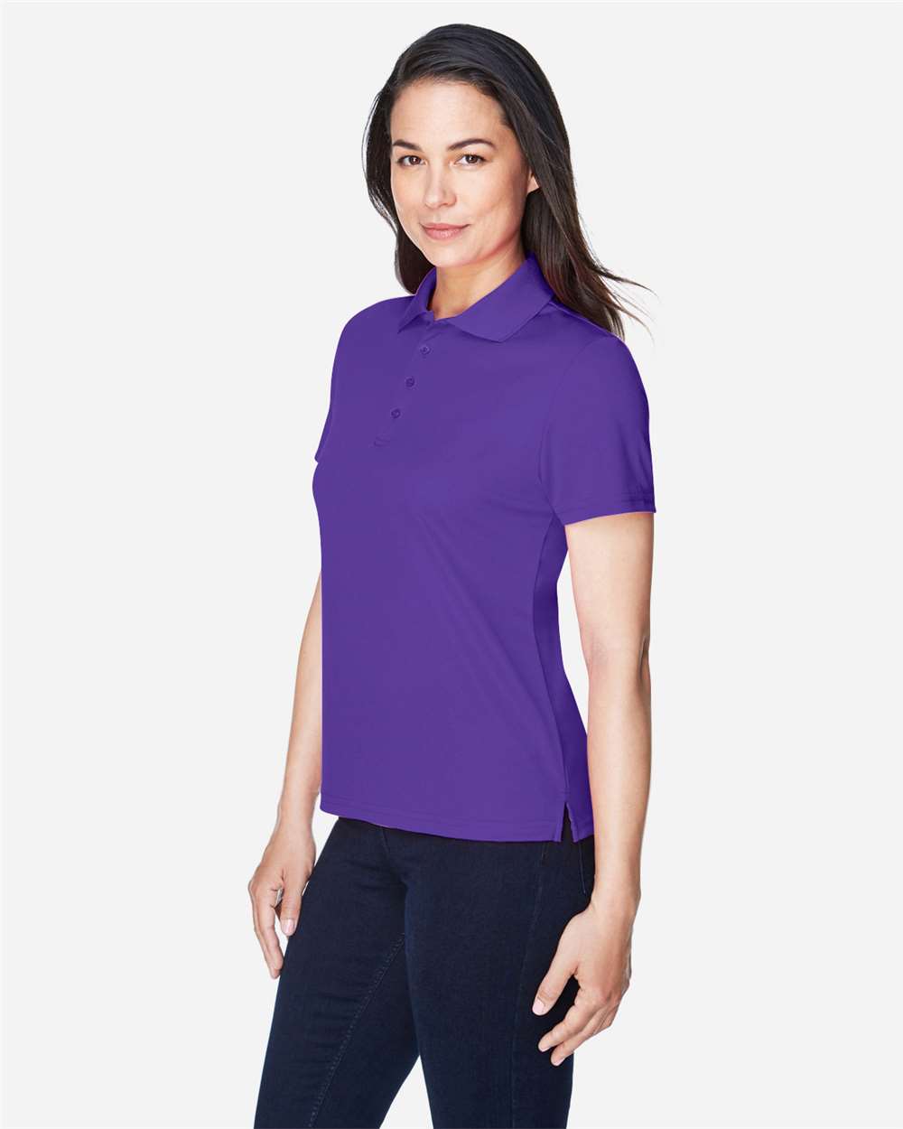 Women's Origin Performance Piqué Polo - OnModelSide - B205A7672 - Campus Purple