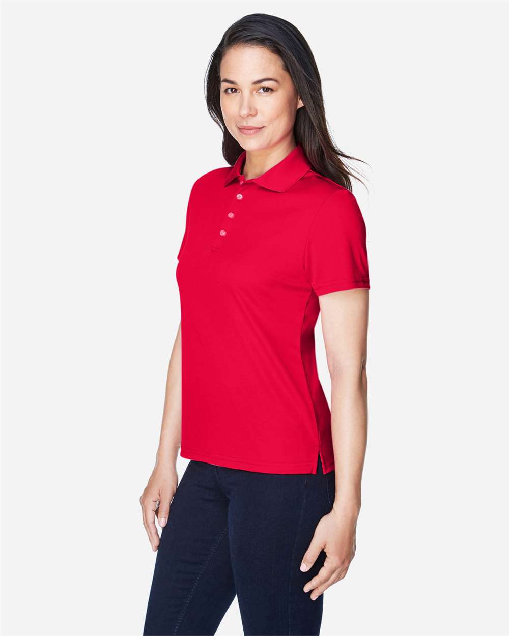 Women's Origin Performance Piqué Polo - OnModelSide - B205A7702 - Classic Red