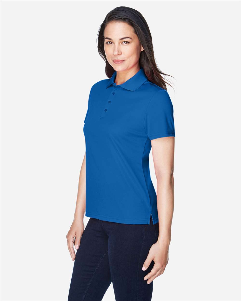 Women's Origin Performance Piqué Polo - OnModelSide - B205A7752 - True Royal