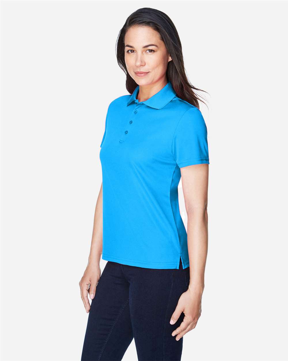 Women's Origin Performance Piqué Polo - OnModelSide - B205A7762 - Electric Blue