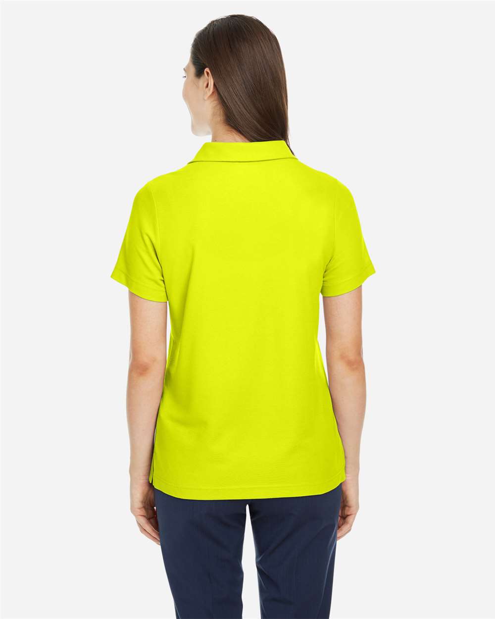 Women's Fusion ChromaSoft™ Pique Polo - OnModelBack - B280A7162 - Safety Yellow
