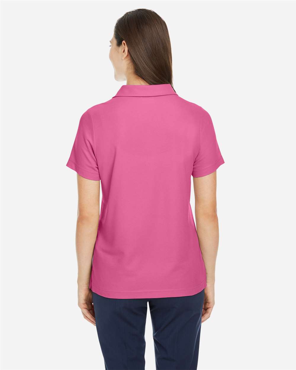 Women's Fusion ChromaSoft™ Pique Polo - OnModelBack - B280A7302 - Charity Pink