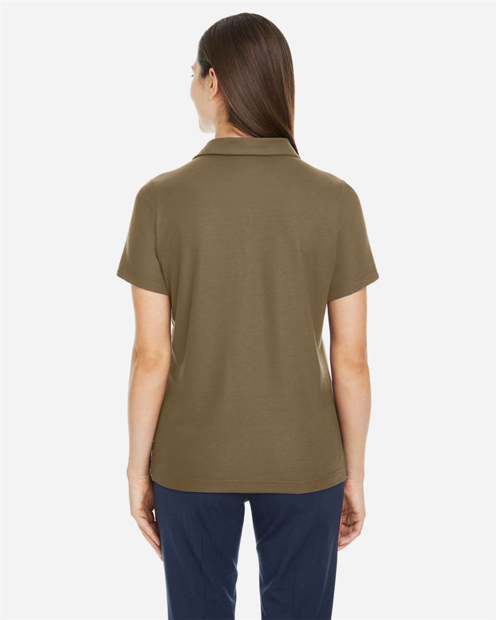 Women's Fusion ChromaSoft™ Pique Polo - OnModelBack - B280A7552 - Coyote Brown