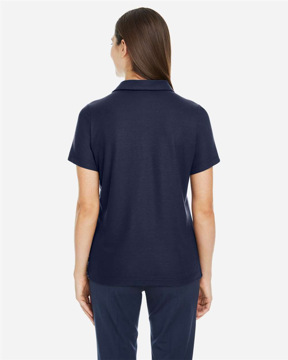 Women's Fusion ChromaSoft™ Pique Polo - OnModelBack - B280A7652 - Classic Navy