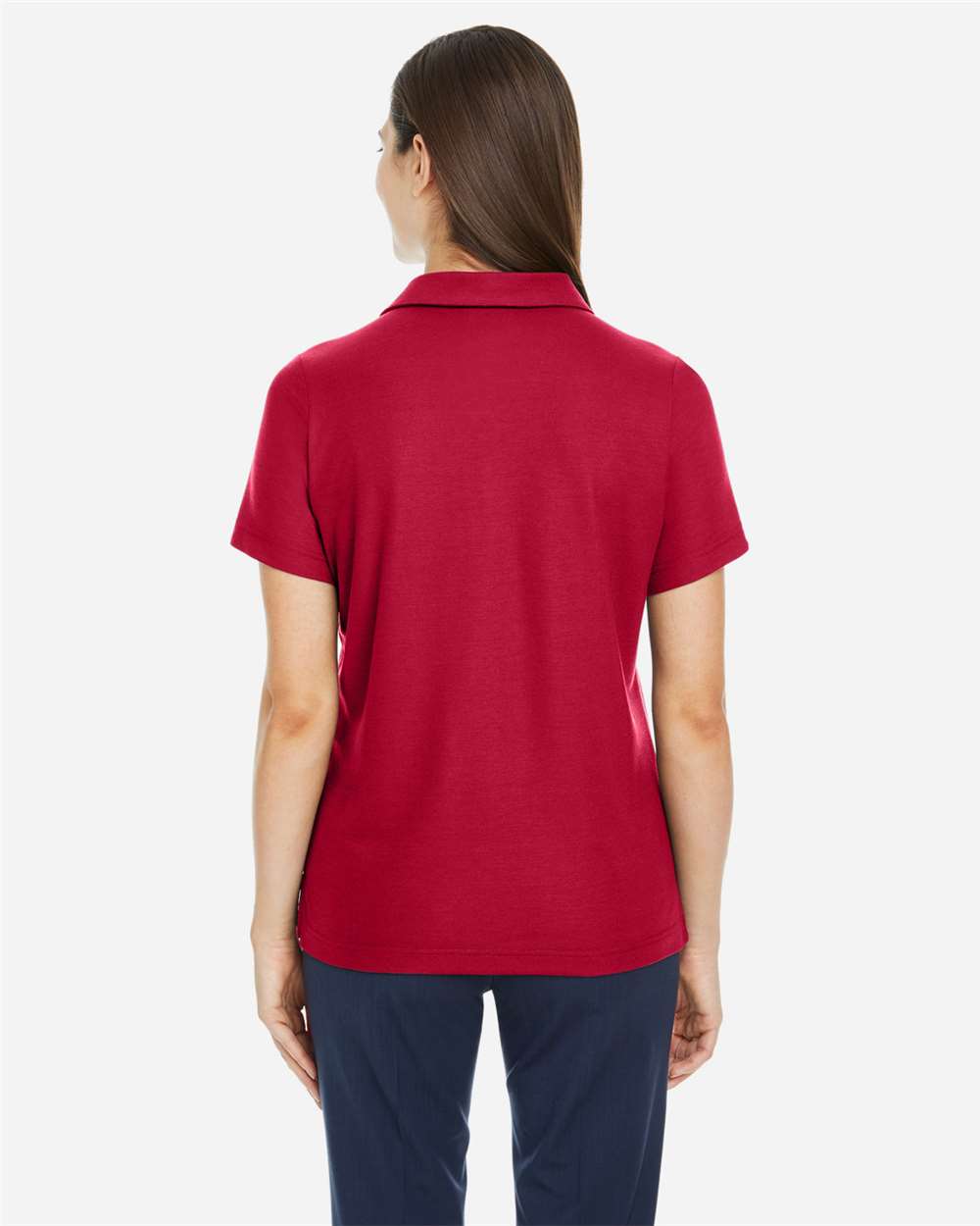 Women's Fusion ChromaSoft™ Pique Polo - OnModelBack - B280A7702 - Classic Red