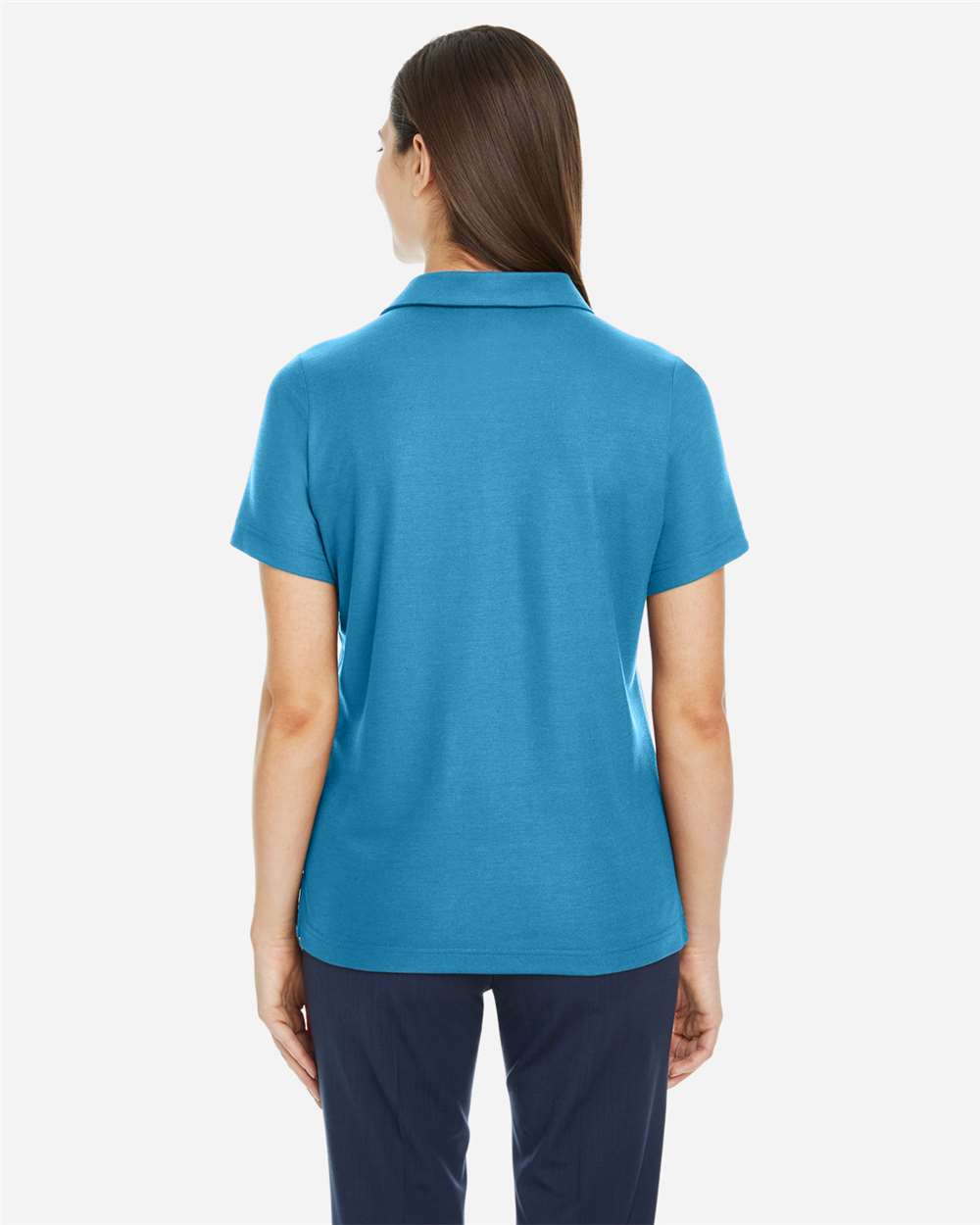 Women's Fusion ChromaSoft™ Pique Polo - OnModelBack - B280A7762 - Electric Blue