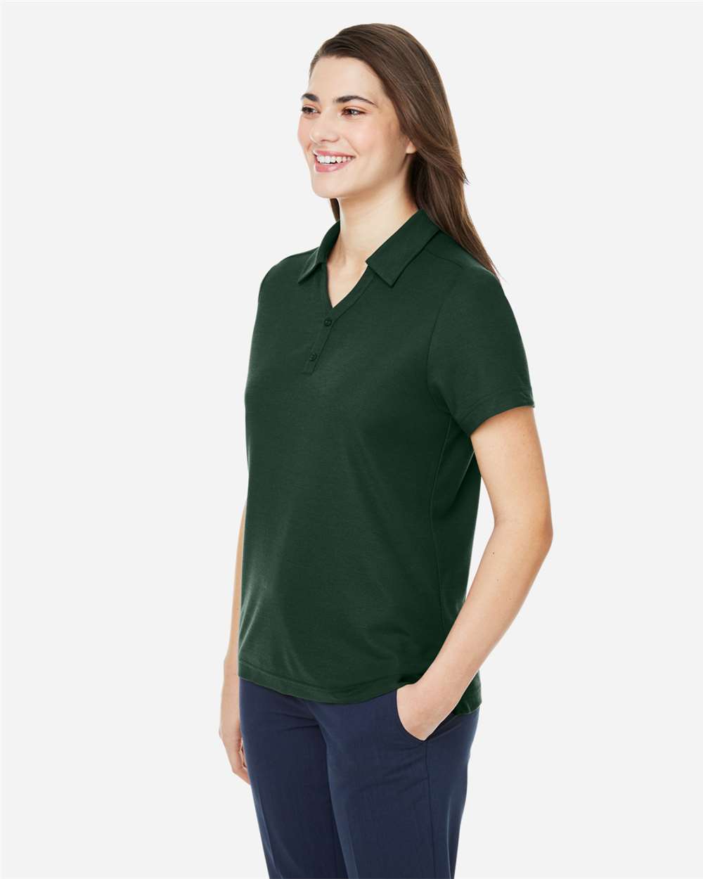 Women's Fusion ChromaSoft™ Pique Polo - OnModelSide - B280A7542 - Forest
