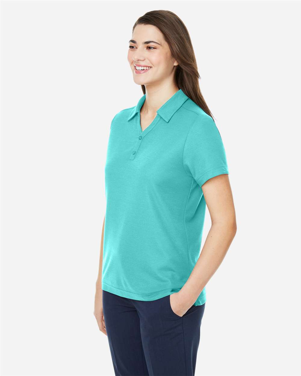 Women's Fusion ChromaSoft™ Pique Polo - OnModelSide - B280A7592 - Sea Glass