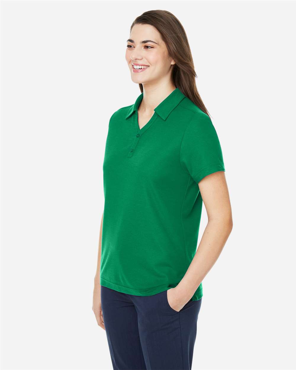 Women's Fusion ChromaSoft™ Pique Polo - OnModelSide - B280A7602 - Kelly Green