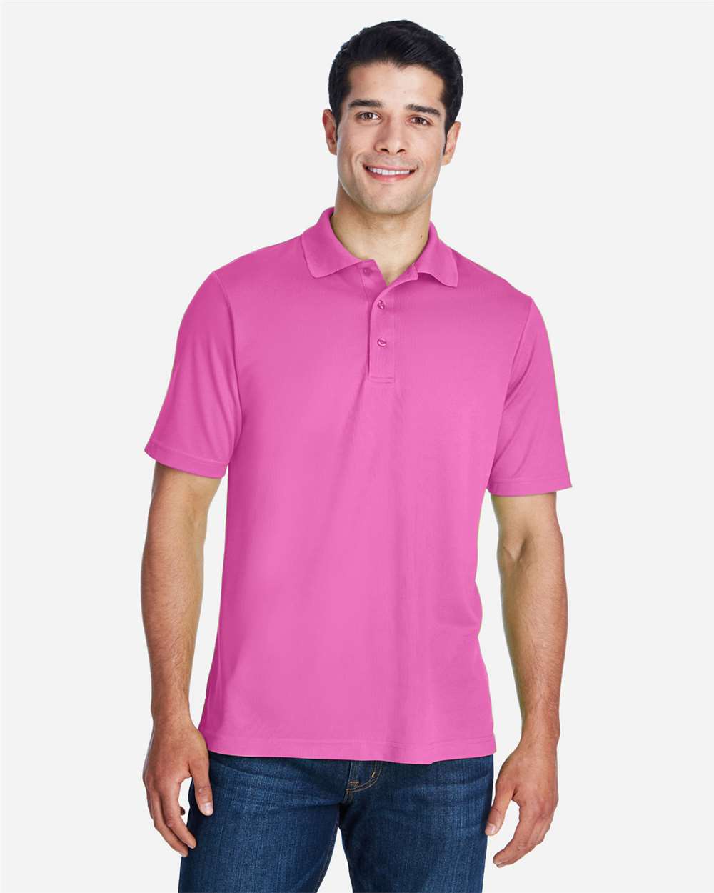 Men's Origin Performance Piqué Polo - OnModelFront - B221A7302 - Charity Pink