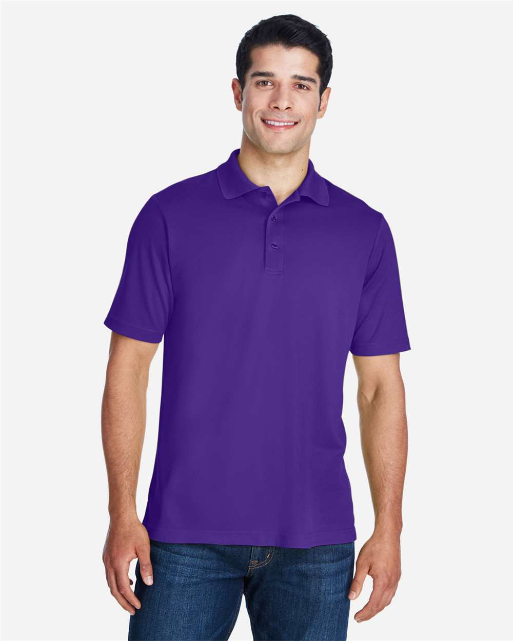 Men's Origin Performance Piqué Polo - OnModelFront - B221A7672 - Campus Purple