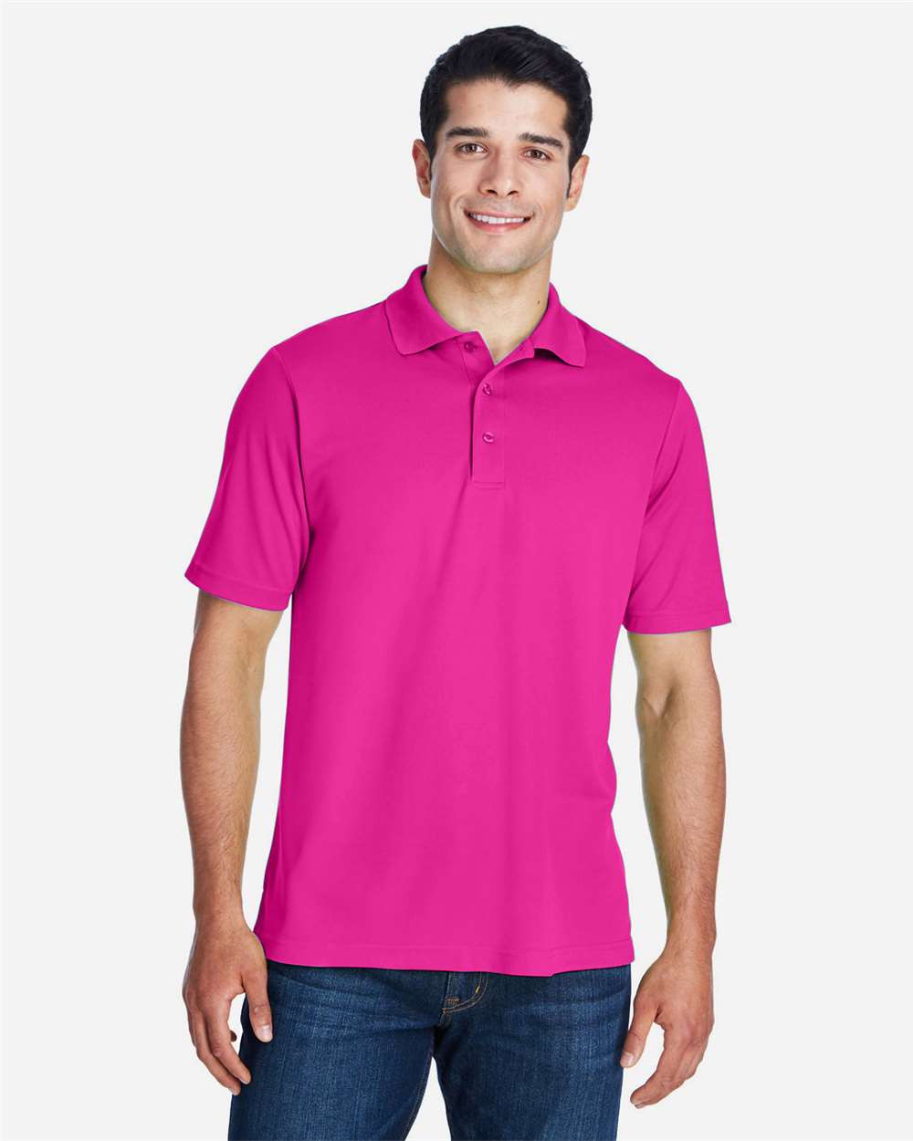 Men's Origin Performance Piqué Polo - OnModelFront - B221A7692 - Bright Magenta