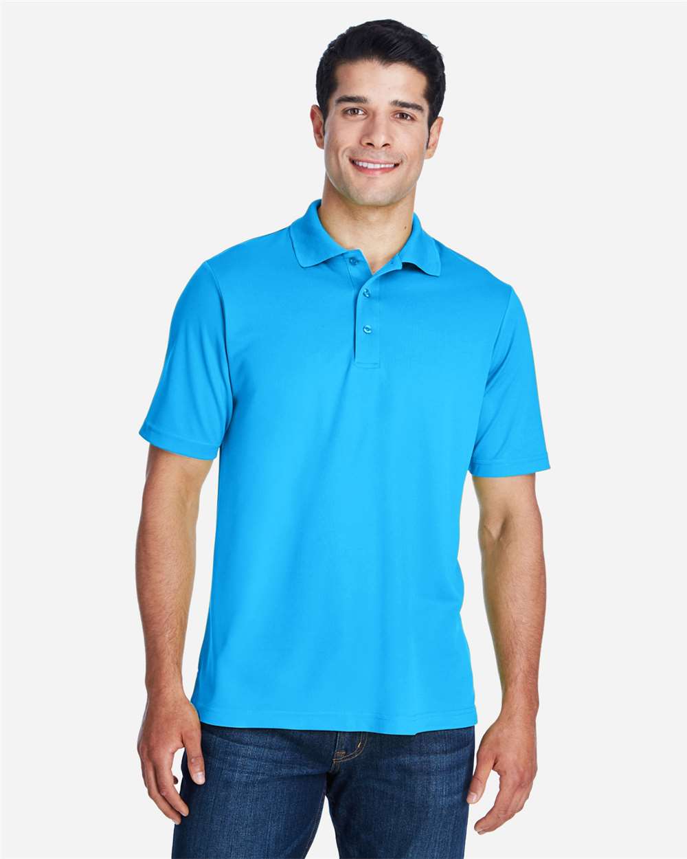 Men's Origin Performance Piqué Polo - OnModelFront - B221A7762 - Electric Blue