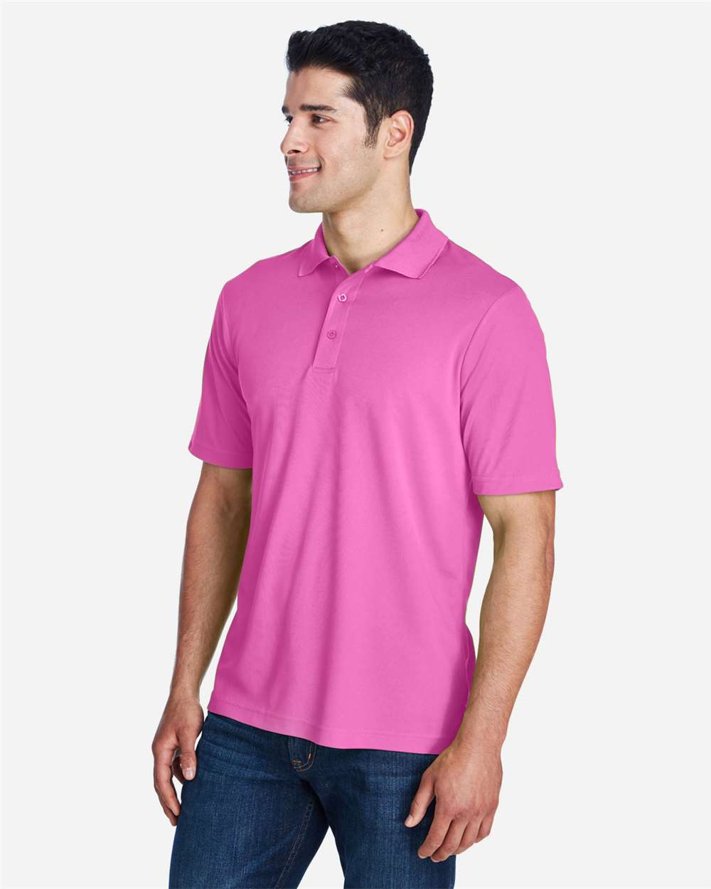 Men's Origin Performance Piqué Polo - OnModelSide - B221A7302 - Charity Pink