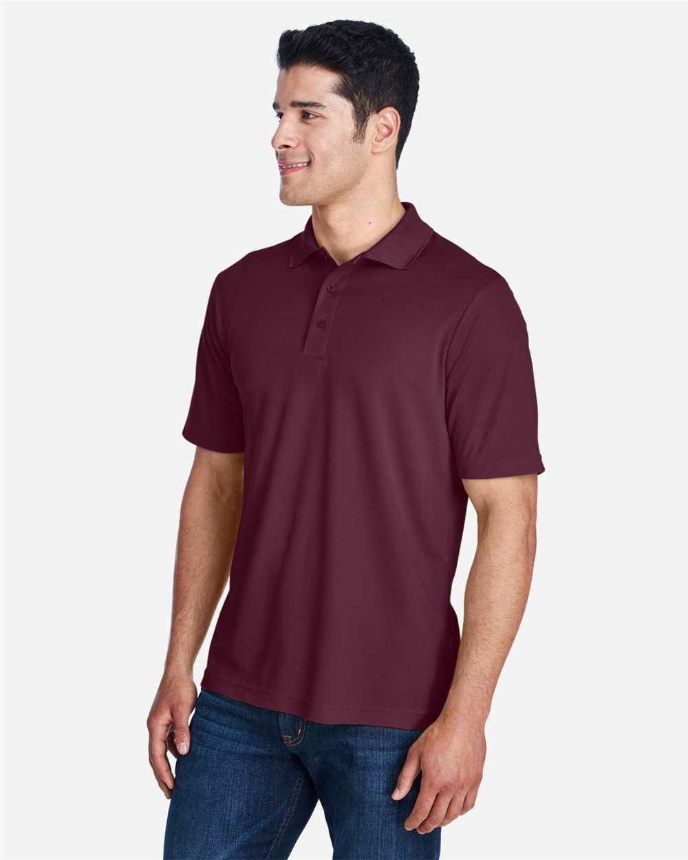 Men's Origin Performance Piqué Polo - OnModelSide - B221A7532 - Burgundy