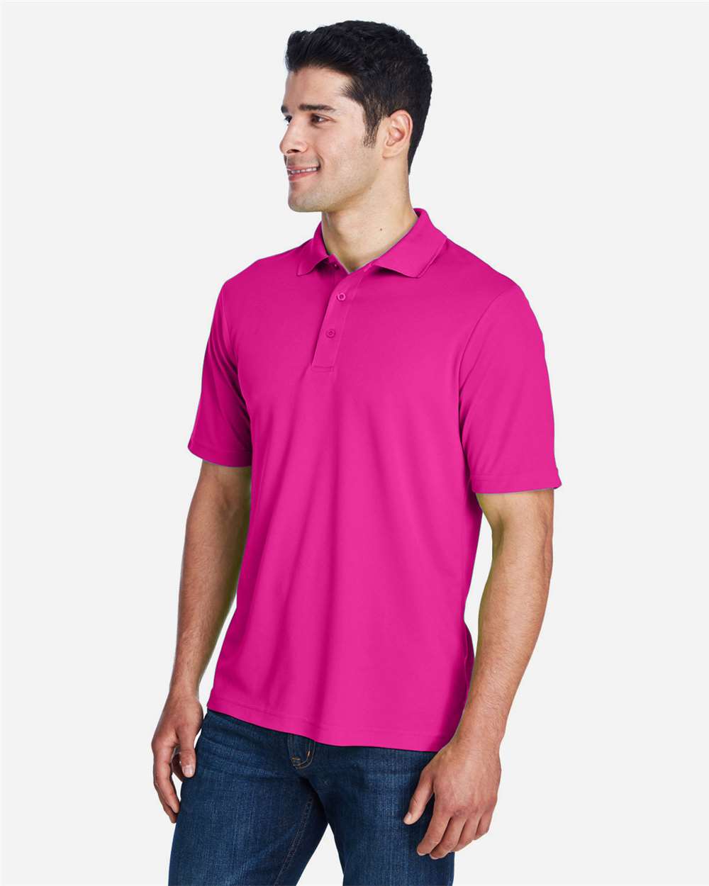 Men's Origin Performance Piqué Polo - OnModelSide - B221A7692 - Bright Magenta