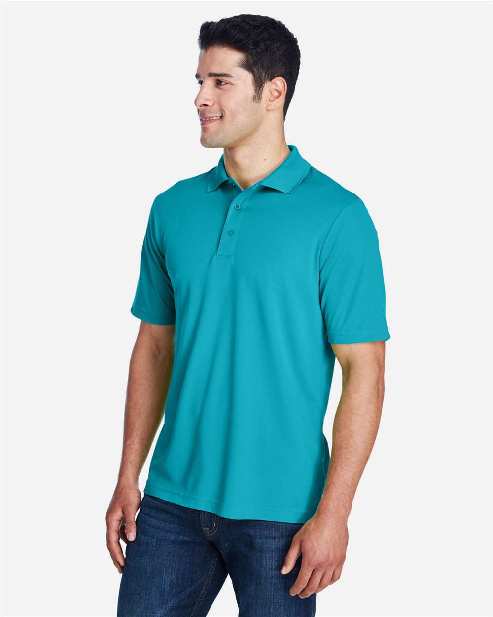 Men's Origin Performance Piqué Polo - OnModelSide - B221A7992 - Clear Teal