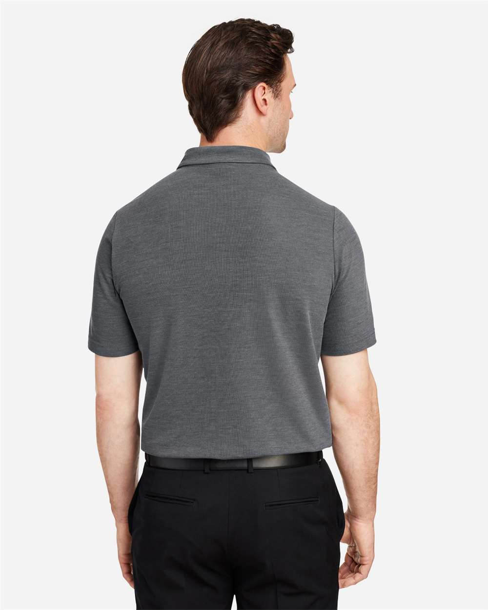 Men's Fusion ChromaSoft™ Pique Polo - OnModelBack - B275A7103 - Carbon Heather