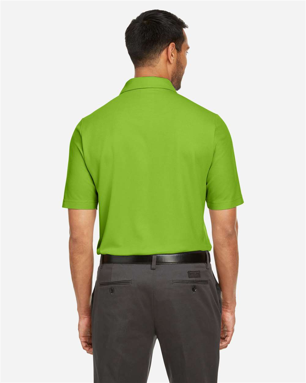 Men's Fusion ChromaSoft™ Pique Polo - OnModelBack - B275A7173 - Acid Green