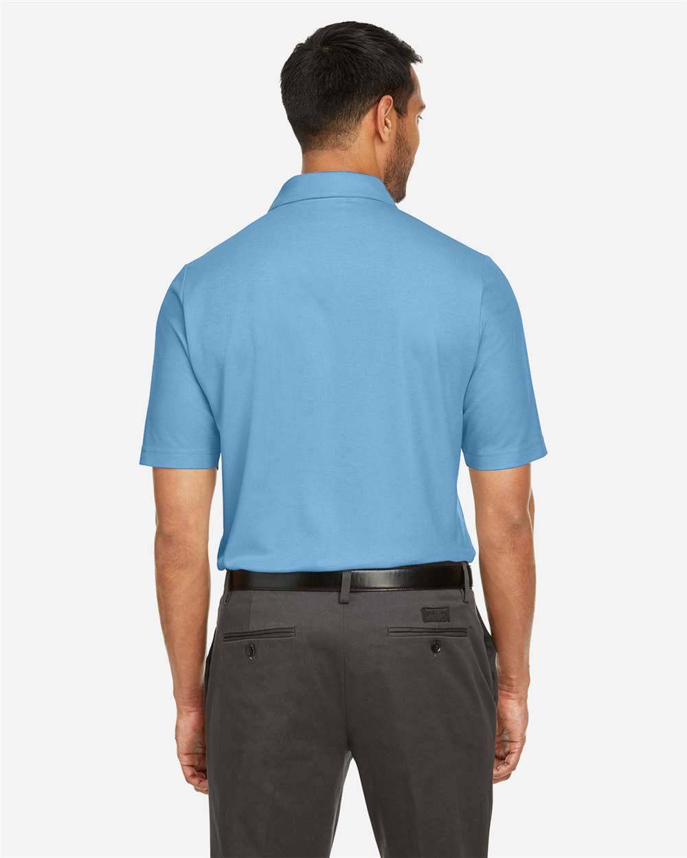 Men's Fusion ChromaSoft™ Pique Polo - OnModelBack - B275A7263 - Columbia Blue